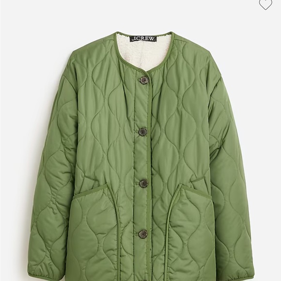 J. Crew Women's Green Quilted Jacket - Picture 1 of 7